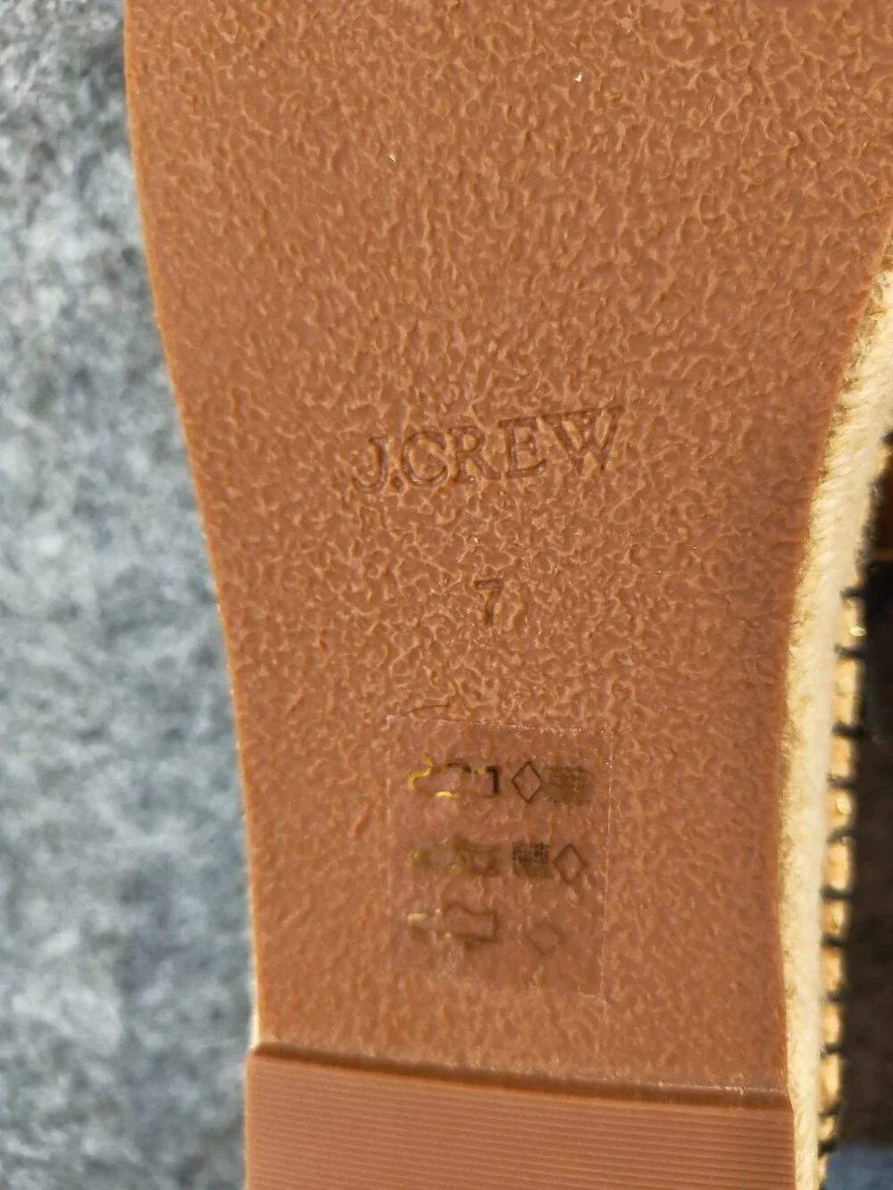 J.Crew Canvas Mary Jane Espadrilles Natural Gold Size 7 NIB